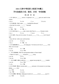 2024天津中考英语二轮复习专题三 不可忽视的小词：冠词、介词  专项训练  (含答案)