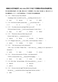 安徽省合肥市高新区2023-2024学年八年级下学期期末考试英语试卷