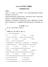 江苏省南京市玄武区2023-2024学年七年级下学期期末英语试卷（含答案解析）