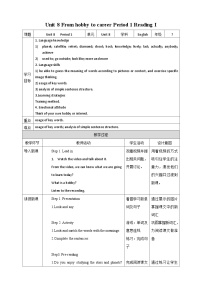 沪教牛津版(六三制)七年级下册Unit 8 From hobby to career精品教学设计及反思