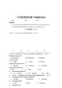 人教版七年级下英语期末试卷（含答案）