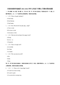 河南省南阳市宛城区2023-2024学年七年级下学期6月期末英语试题（含答案）