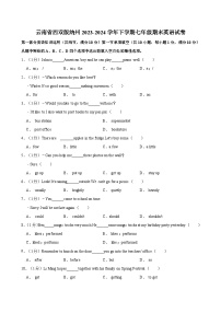 云南省西双版纳州2023-2024学年下学期七年级期末英语试卷（含答案）