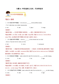 专题01 单项选择之名词、代词和冠词（教师卷+学生卷）- 2024年中考英语真题分类汇编（全国通用）