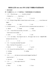 海南省文昌市2023-2024学年七年级下学期期末考试英语试卷（含答案）