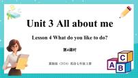 初中英语冀教版（2024）七年级上册Unit 3 All about meLesson 4 What do you like to do?背景图ppt课件