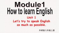 外研版 (新标准)八年级上册Unit 1 Let's try to speak English as much as possible.练习题ppt课件