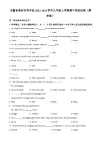 安徽省亳州市利辛县2023-2024学年九年级上学期期中英语试题（原卷版+解析版）