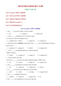 人教版初中英语八上 期末必考重点语法综合练习 练习(Unit 6-Unit 10)