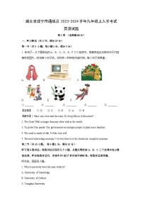 [英语]湖北省咸宁市通城县2023-2024学年九年级上入学考试试题(解析版)