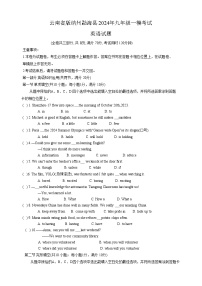 2024年云南省西双版纳州勐海县中考英语一模试卷