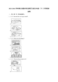 2023-2024学年浙江省温州市龙湾区九校九年级（下）开学英语试卷