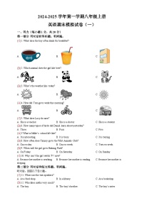 江苏省南京市2024-2025学年上学期八年级英语期末模拟试卷（一）