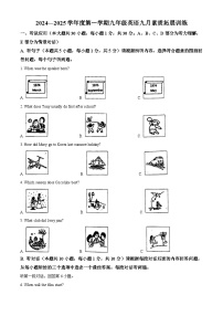 广东省惠州市惠阳高级中学2024-2025学年九年级上学期开学考试英语试题（解析版）