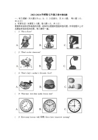 2023-2024学年广东省茂名一中七年级（上）期中英语试卷