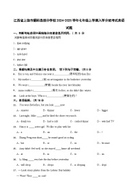 江西省上饶市鄱阳县部分学校2024-2025学年七年级上学期入学分班考试英语试题+