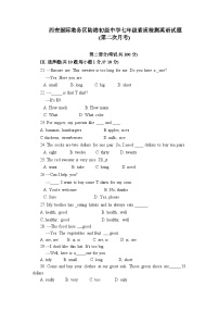 2023-2024学年陕西省西安市国际港务区陆港中学七年级（上）第二次质检英语试卷