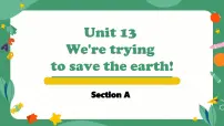 初中英语人教版（2024）九年级全册Unit 13 We’re trying to save the earth!Section A教学ppt课件