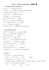 牛津译林版（2024）七年级上册（2024）Unit 7 Be wise with money精品同步达标检测题