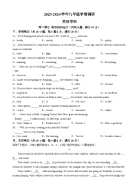 安徽省合肥市第四十五中学2023-2024学年九年级上学期期中考试英语试题