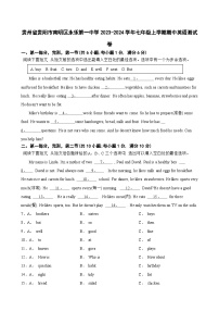 贵州省贵阳市南明区永乐第一中学2023-2024学年七年级上学期期中测试英语试卷