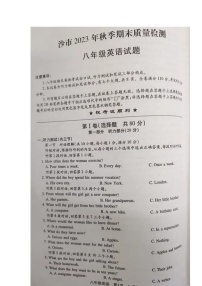 2023-2024学年湖北省荆州市沙市区八年级（上）期末英语试卷