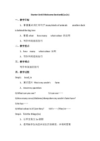 英语七年级上册（2024）Starter UnitUnit 3 Welcome!Section B第4课时教案