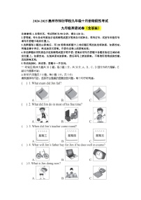 广东省惠州市惠阳区知行学校2024-2025学年九年级上学期10月月考英语试题