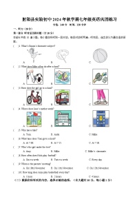 江苏省盐城市射阳实验初级中学2024-2025学年七年级上学期10月月考英语试题