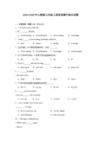 2024-2025学年人教版（2024）七年级上册英语期中综合试题