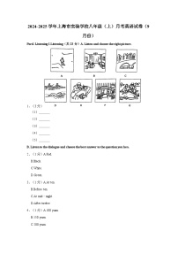 上海市实验学校2024-2025学年八年级上学期9月月考英语试卷