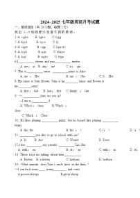 山东省临沂市临沭县石门初级中学2024-2025学年七年级上学期10月月考英语试题