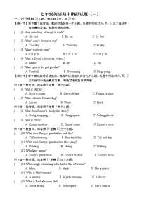 河南省新野县实验中学2024-2025学年七年级上学期期中模拟英语试题