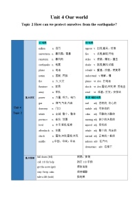 初中英语仁爱科普版（2024）八年级上册Topic 2 How can we protect ourselves from the earthquake?课时作业