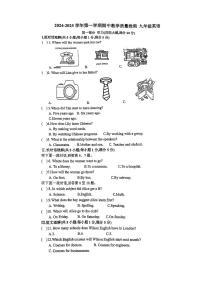 安徽省阜阳市颍东区2024-2025学年九年级上学期期中考试英语试题