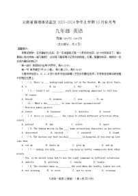 云南省曲靖市沾益区2023-2024学年上学期10月份月考九年级英语试题