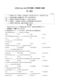 北京市大兴区2024-2025学年九年级上学期期中英语试题