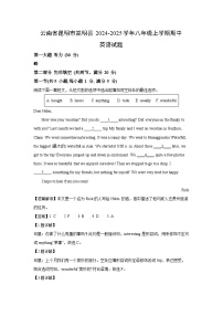 云南省昆明市嵩明县2024-2025学年八年级上学期期中英语试卷(解析版)