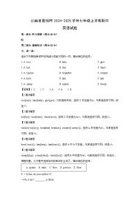 云南省昆明市2024-2025学年七年级上学期期中英语试卷(解析版)