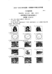 江苏省南京市江北新区联合体2024-2025学年八年级上学期期中考试英语试卷