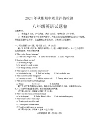 河南省南阳市2024-2025学年八年级上学期11月期中英语试题