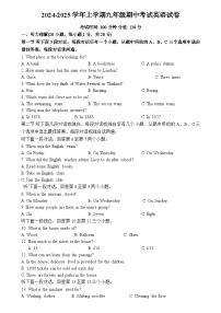 河南省郑州市外国语集团校（枫杨外国语、惠济外国语等）联考2024-2025学年上学期九年级期中考试英语试卷