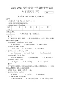 河南省周口市沈丘县中英文学校等2024-2025学年八年级上学期11月期中考试英语试题