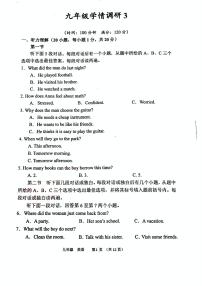 2023年河南省实验中学中考三模英语试题+答案