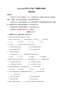 2024-2025学年九年级上学期英语期中模拟试卷（译林版+含答案解析）