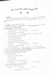 河南省郑州市高新区2024-2025学年上学期八年级英语期中联考试卷