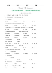 Module 1 语法Grammar be动词的一般现在时，人称代词和形容词性物主代词试卷-七年级英语上册单元重难点易错题精练（外研版）