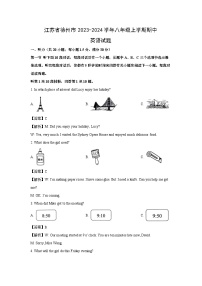 江苏省徐州市2023-2024学年八年级上学期期中英语试卷(解析版)