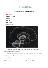 2025年中考英语时文阅读练习24  脑岛的新角色、智能窗户清洁机器人Ozmo、海边的“教室”（解析版）