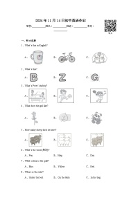 安徽省宿州市埇桥区大泽乡镇中心学校2024-2025学年七年级上学期期中测试英语试卷